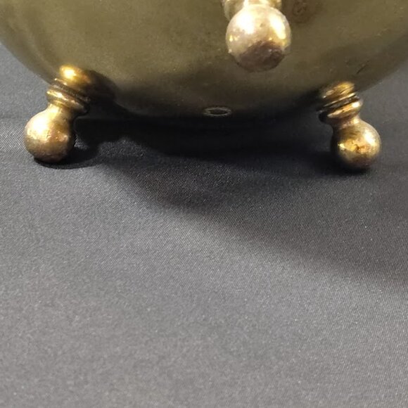 Vintage Brass Silent Butler with Lid and Handle – Ash Pot with Pumice Stone - Picture 8 of 11